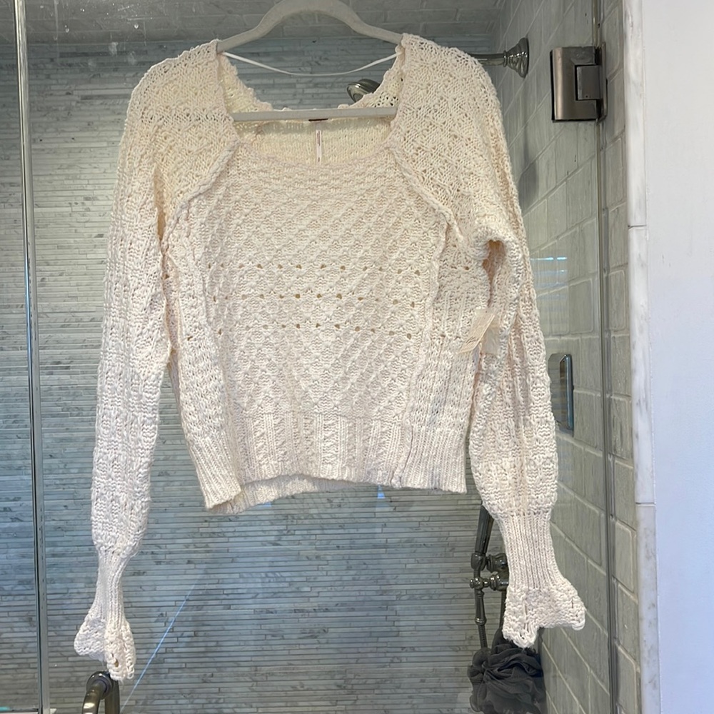 Free People sweater brand new with tags size small ivory